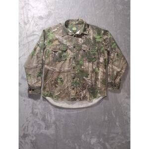 Cabelas Realtree Mens Button Down Shirt and Cargo Pants Hunting Outfit Sz L (38)